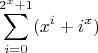$$\sum_{i=0}^{2^x+1}(x^i+i^x )$$