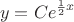 $$y=Ce^{\frac{1}{2}x}$$