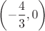 $\left(-\dfrac{4}{3},0\right)$