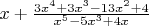 $x+\frac{3x^4+3x^3-13x^2+4}{x^5-5x^3+4x}$