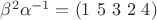 $\beta^2\alpha^{-1}=(1 \ 5 \ 3 \ 2 \ 4)$