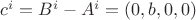 $c^i= B^i-A^i=(0,b,0,0) $