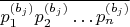 $\overline{p_1^{(b_j)}p_2^{(b_j)}\ldots p_n^{(b_j)}}$