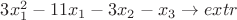 $3x_1^2-11x_1-3x_2-x_3 \rightarrow extr$