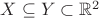 $X \subseteq Y \subset \mathbb R^2$