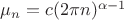 $\mu_n=c(2\pi n)^{\alpha-1}$