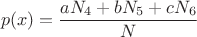 $$p(x)=\frac{aN_4+bN_5+cN_6}{N}$$