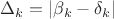 $\Delta_k=|\beta_k-\delta_k|$