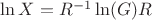 $\ln X = R^{-1} \ln (G) R$