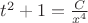 $t^2+1=\frac{C}{x^4}$