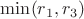 $\min(r_1,r_3)$