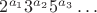 $2^{a_1}3^{a_2}5^{a_3}\dots$