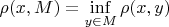 $\rho(x,M)=\inf\limits_{y\in M}\rho(x,y)$