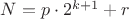 $N=p\cdot 2^{k+1}+r$
