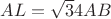 $AL=\sqrt{3}{4}AB$ $AL=\sqrt{3}{4}AB$