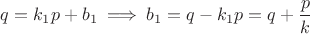 $q=k_1p+b_1\; \Longrightarrow\; b_1=q-k_1p=q+\dfrac {p}{k}$