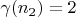 $\gamma(n_2) = 2$