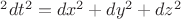 $с^2dt^2=dx^2+dy^2+dz^2$ $с^2dt^2=dx^2+dy^2+dz^2$