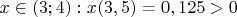 $x\in(3;4): x(3,5)=0,125>0$