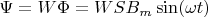 $\Psi=W \Phi=W S B_m\sin(\omega t)$