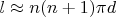 $l\approx n(n+1)\pi d$
