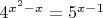 $4^{x^2-x}=5^{x-1}$