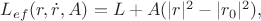 $L_{ef}(r,\dot{r},A)=L+A(|r|^2-|r_0|^2),$