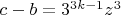 $c - b = 3^{3k-1}z^3$