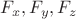 $F_x,F_y,F_z$