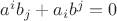 $a^ib_j + a_ib^j = 0$