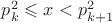 $\[
p_k^2  \leqslant x < p_{k+1}^2 
\]
$