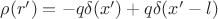 $\rho(r')=-q\delta(x')+q\delta(x'-l)$