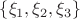 $\{\xi_1, \xi_2, \xi_3\}$