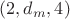 $(2,d_m,4)$