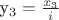 y_3 = \frac {x_3}{i}$