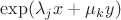 $\exp(\lambda_j x+\mu_k y)$