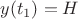 $y(t_1)=H$