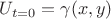 $U_{t=0} = \gamma (x,y)$