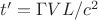 $\Dlta t'=\Gamma VL/c^2$