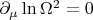 $\partial_{\mu} \ln\Omega^2=0$