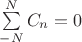$\sum \limits _{-N}^{N}C_n=0$