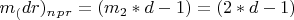 $ m_(dr)_n_p_r=(m_2*d-1)=(2*d-1) $