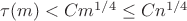 $\tau(m)<Cm^{1/4}\le Cn^{1/4}$