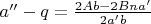 $a''-q = \frac{2Ab-2Bna'}{2a'b}$