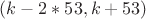 $(k-2*53,k+53)$ $(k-2*53,k+53)$