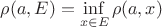 $\rho(a,E)=\inf\limits_{x\in E}\rho(a,x)$