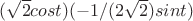 $(\sqrt 2 cos t)(-1/(2\sqrt 2)sin t)$ $(\sqrt 2 cos t)(-1/(2\sqrt 2)sin t)$