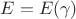 $E=E(\gamma)$