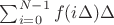 $\sum_{i=0}^{N-1}f(i\Delta )\Delta$