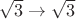 $\sqrt{3} \to \sqrt{3}$